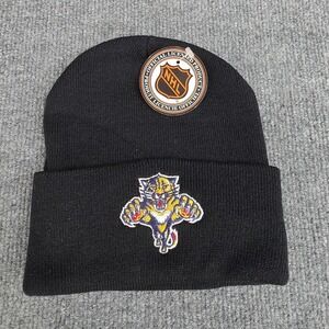 Vintage Florida Panthers Hat Beanie Mens One‎ Size Black NHL Hockey Logo 7 Knit